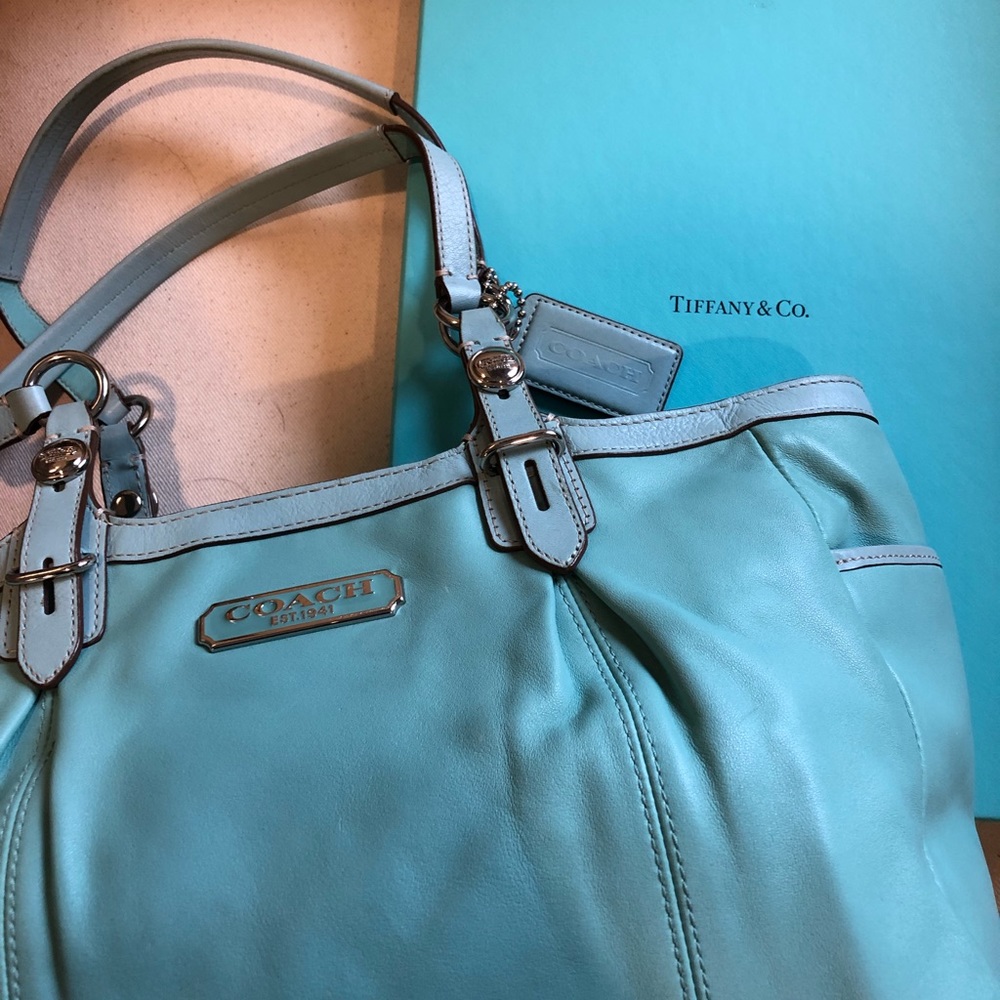 Coach Tiffany Blue Leather Handbag